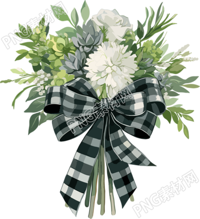 復(fù)古圣誕花束可商用PNG素材