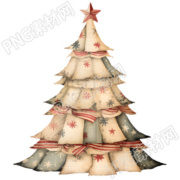 復(fù)古圣誕樹PNG素材
