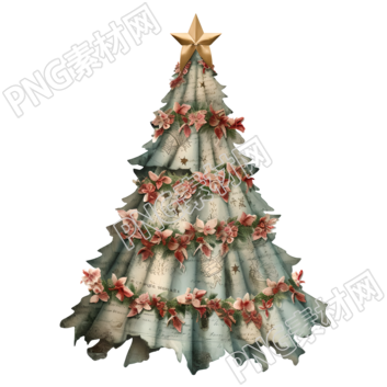 復(fù)古圣誕樹PNG圖形素材