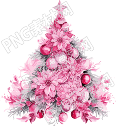 粉色圣誕樹PNG素材