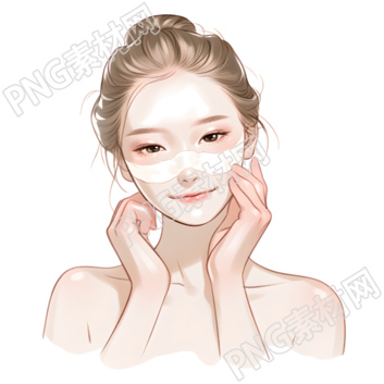 女性护肤简约插画