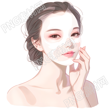 女性护肤插图
