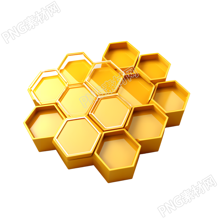3D蜂巢图形设计元素