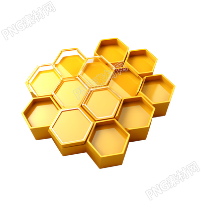 3D蜂巢图形设计元素