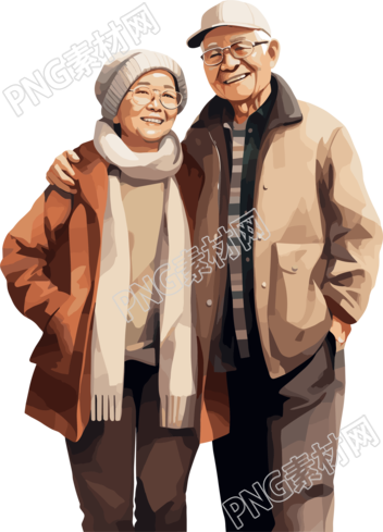 亞洲老夫婦商業(yè)設(shè)計(jì)圖形素材