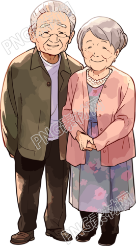 亚洲老夫妇素材