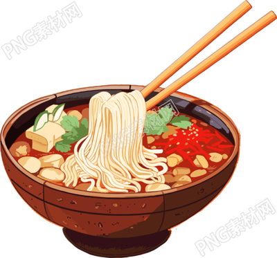 螺蛳粉透明背景插画素材
