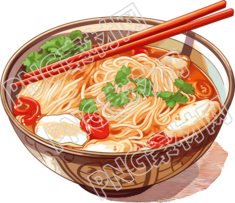 螺螄粉透明背景插畫