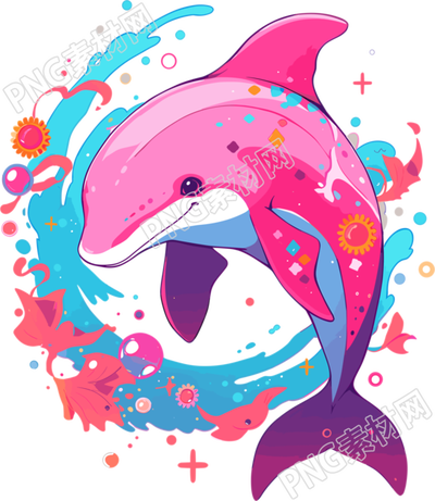 海豚插画设计素材