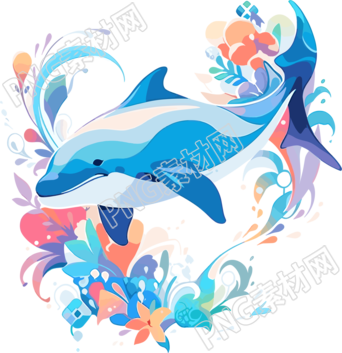 海豚创意插画设计