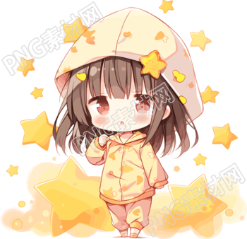 睡衣女孩清新插画设计