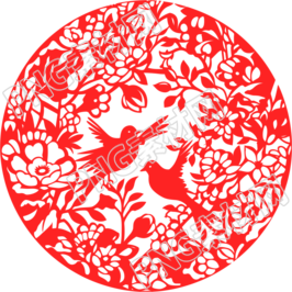 红色剪纸商业设计元素