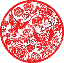 红色剪纸商业设计元素