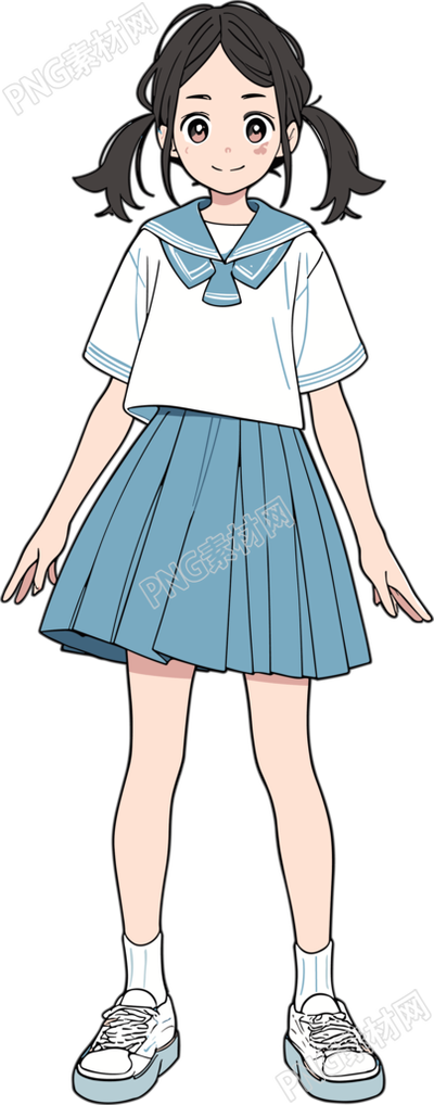卡通学生简笔画PNG素材