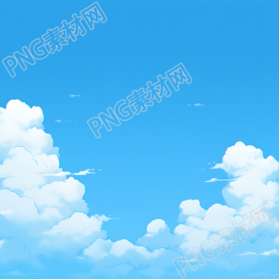 蓝天背景卡通简约插图