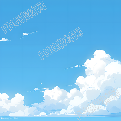 蓝天背景卡通插画设计