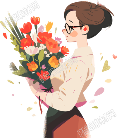 教师节卡通女老师形象素材