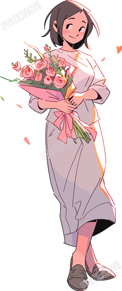 教师节卡通女老师花素材