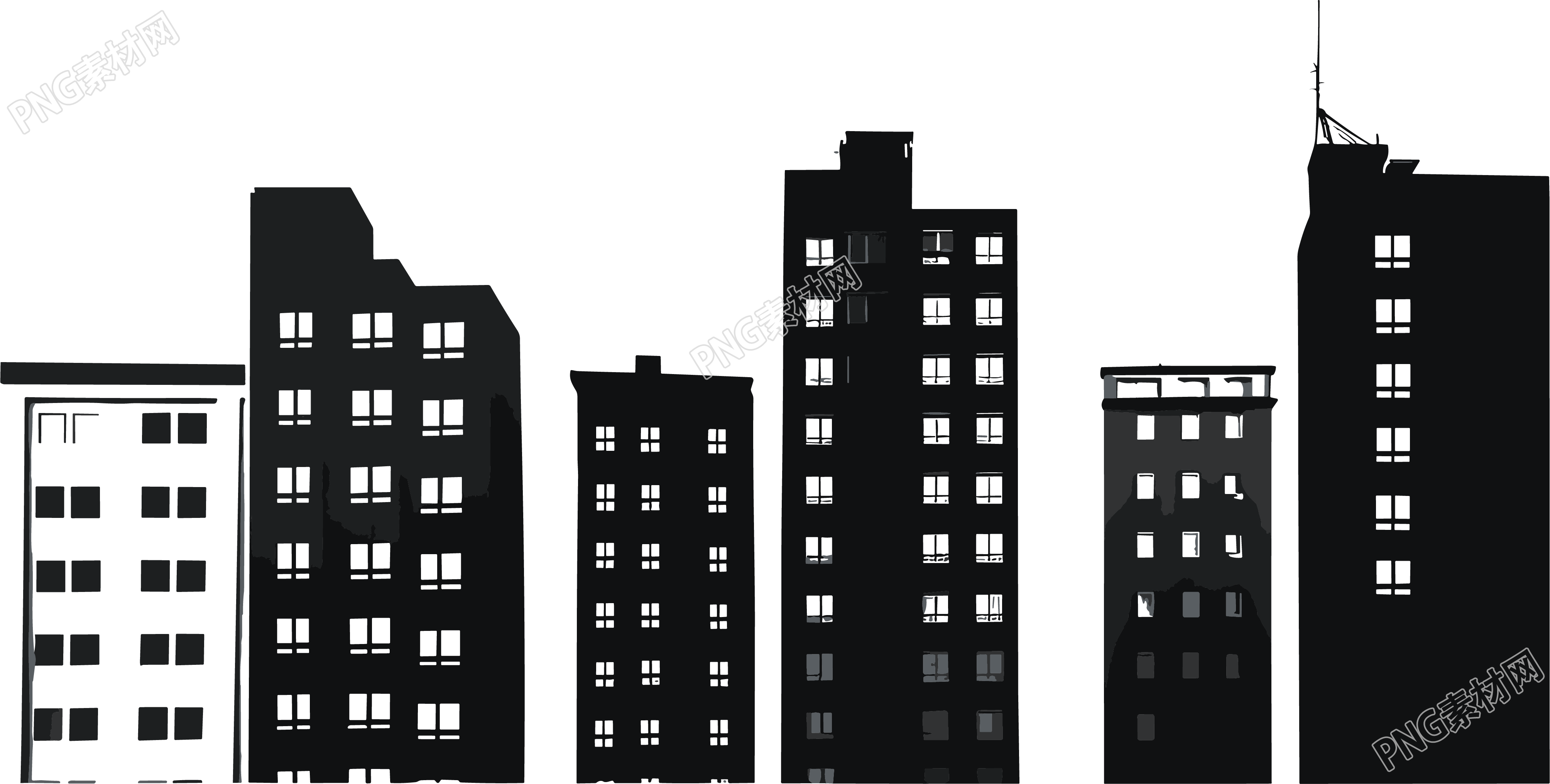 建筑剪影插画设计元素