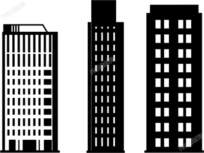 建筑剪影透明背景插画