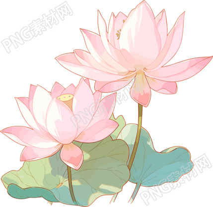 莲花简约儿童插画