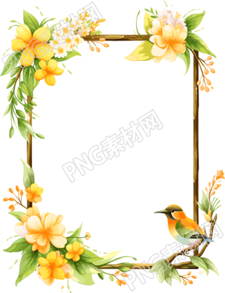 绿色边框小鸟可商用素材