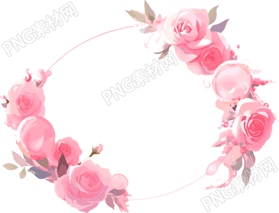 粉色花环商用插画素材