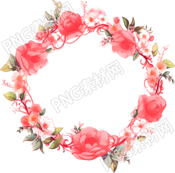 粉色花环设计素材