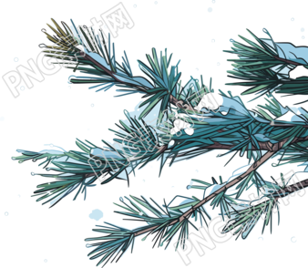 松枝积雪简约设计元素
