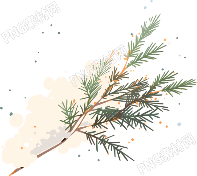松枝积雪商用素材