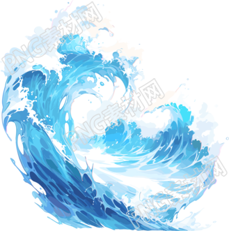 蓝色海浪高清PNG图形素材