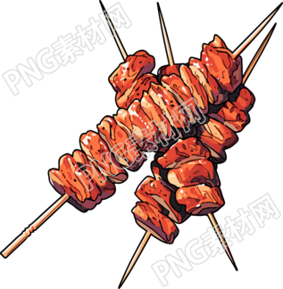 烧烤烤串商用插画设计素材