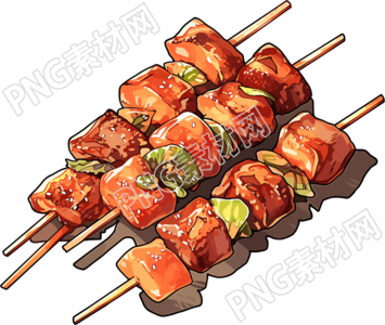 烧烤烤串元素
