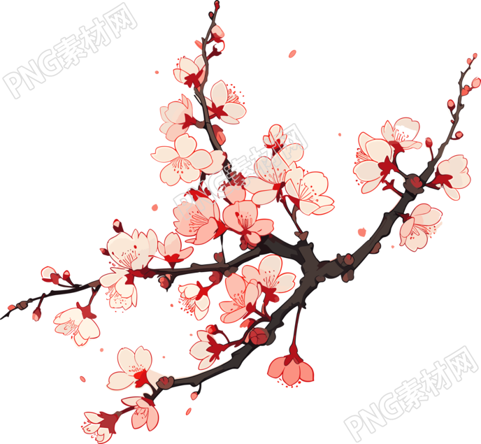 梅花高清透明背景插画