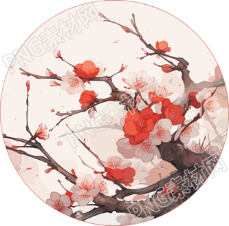 梅花插画设计素材