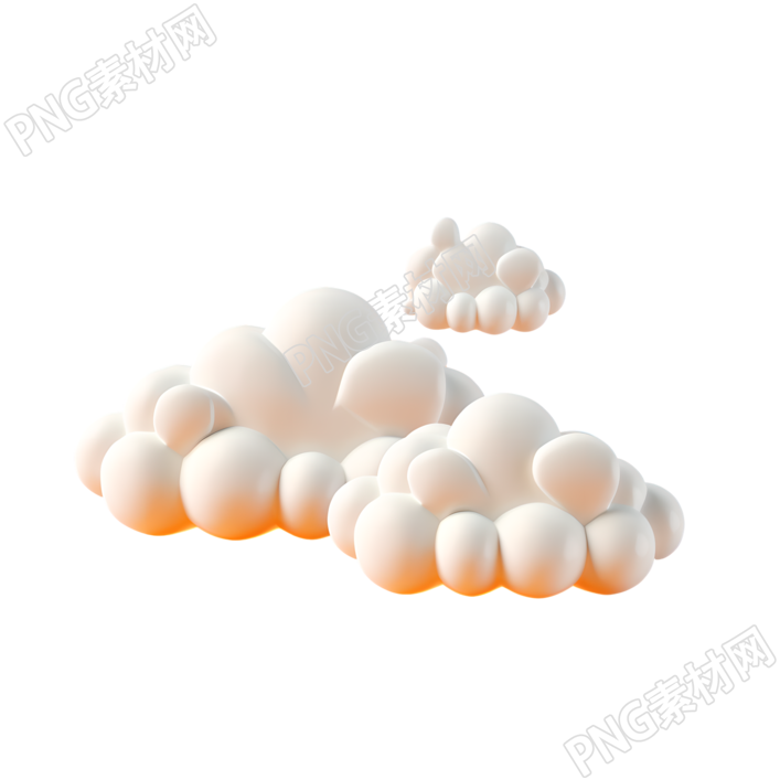 3D立体云透明背景素材