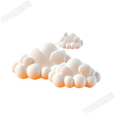 3D立体云透明背景素材