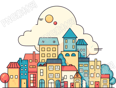 城市主题的清新插图