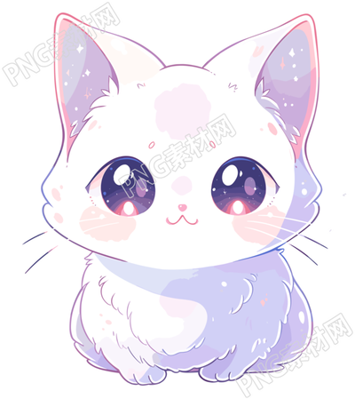 猫咪贴纸透明背景插图