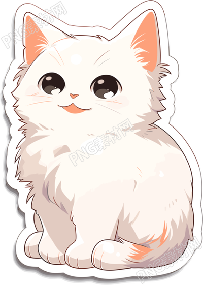猫咪贴纸透明背景素材