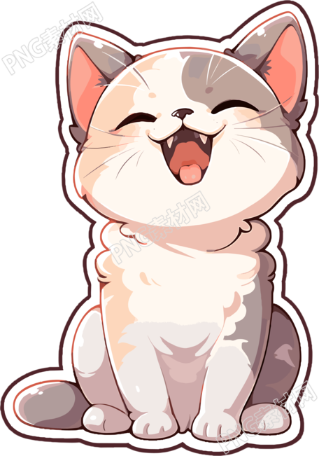 猫咪贴纸插画设计元素