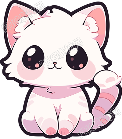 猫咪贴纸可爱素材