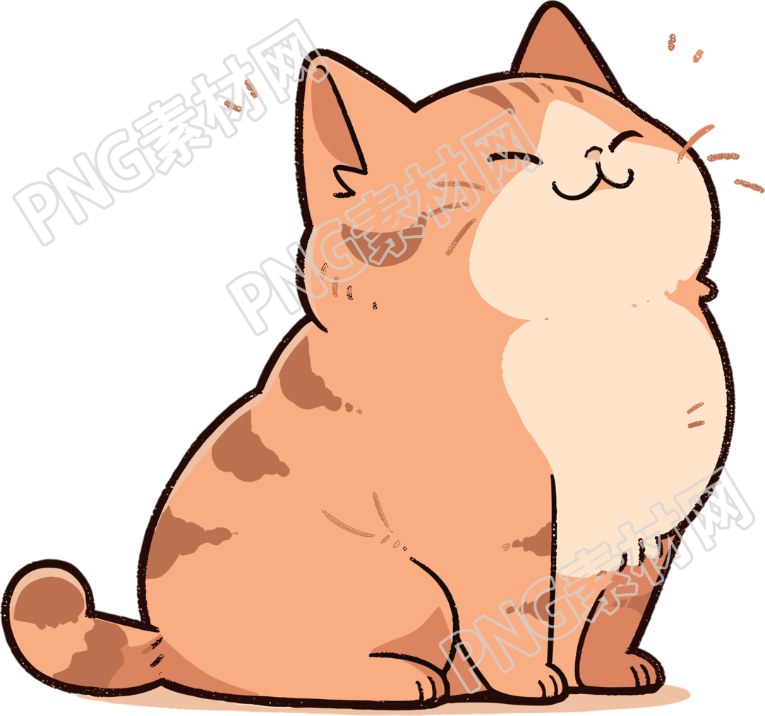 猫咪贴纸插画