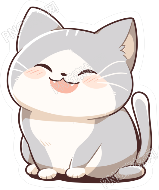 猫咪贴纸彩色素材