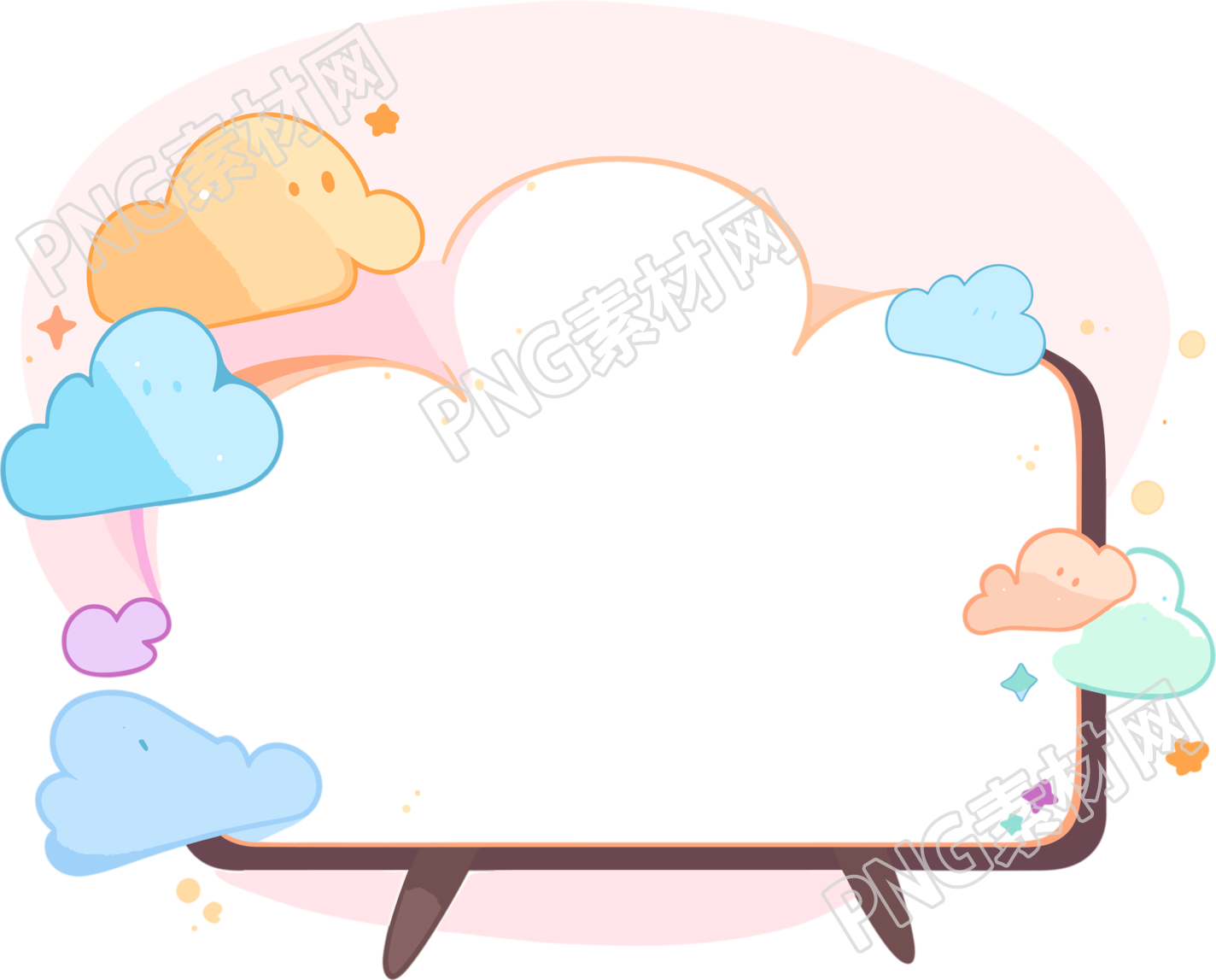 对话框卡通云彩色插图