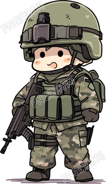 卡通士兵商业插画素材