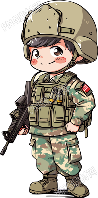 卡通士兵PNG透明背景高清素材