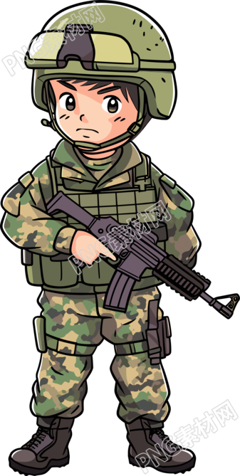 卡通士兵透明背景PNG插图