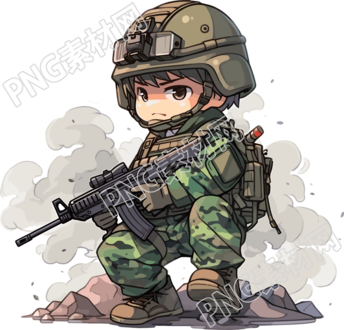 卡通士兵图形设计元素