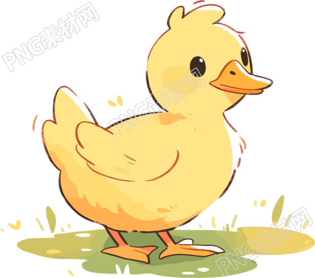 小鸭子卡通创意设计插图